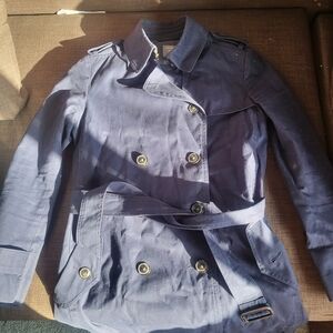 GAP Navy Blue Double-Breasted Trench Coat